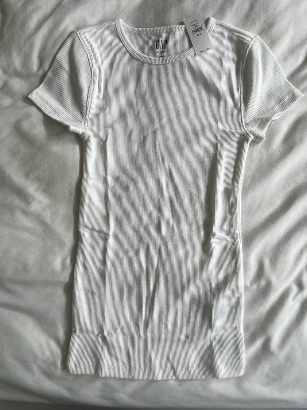 GAP Modern White Ribbed Tank XXS